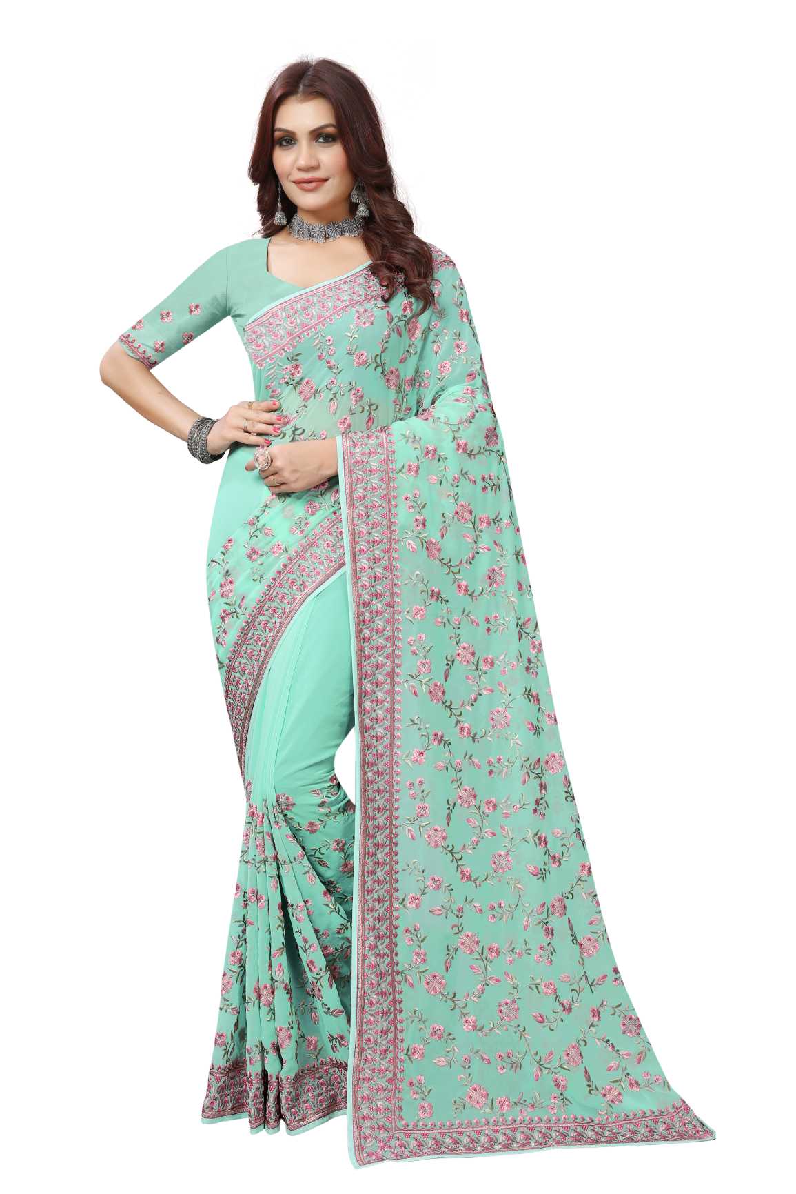 Georgette Silk saree