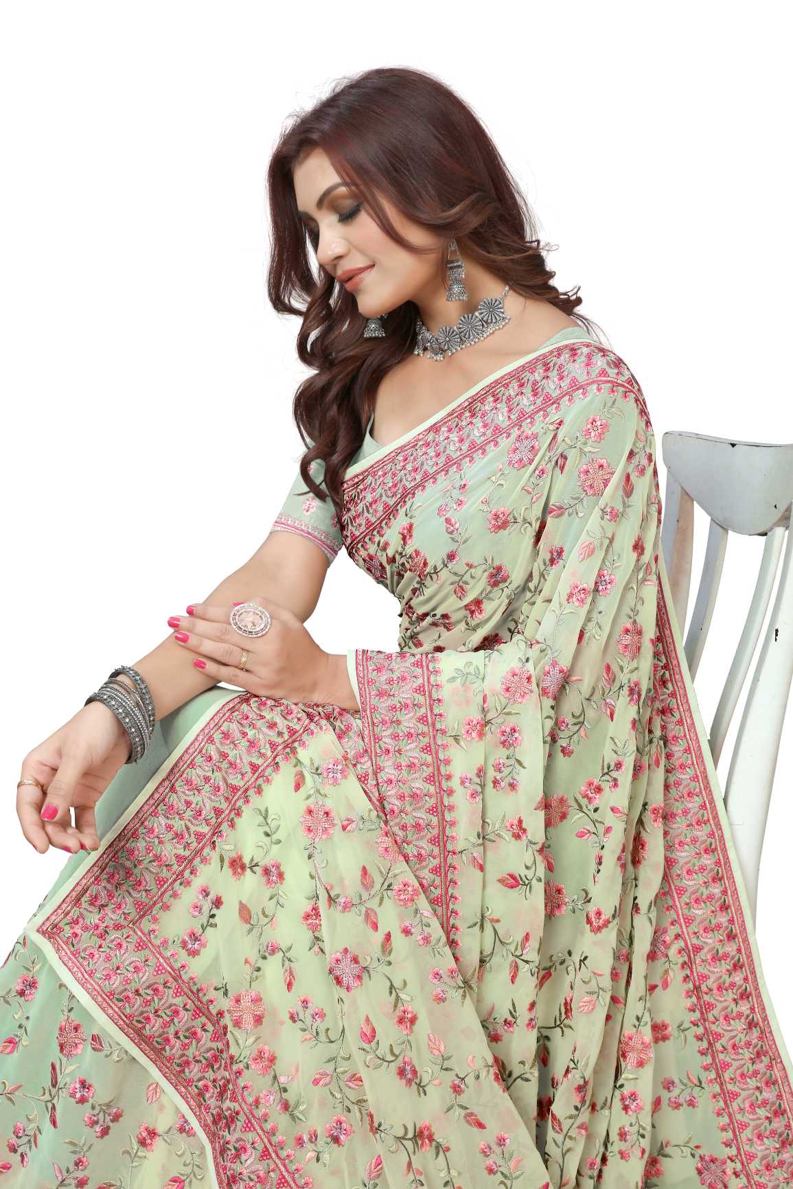 Georgette Silk saree