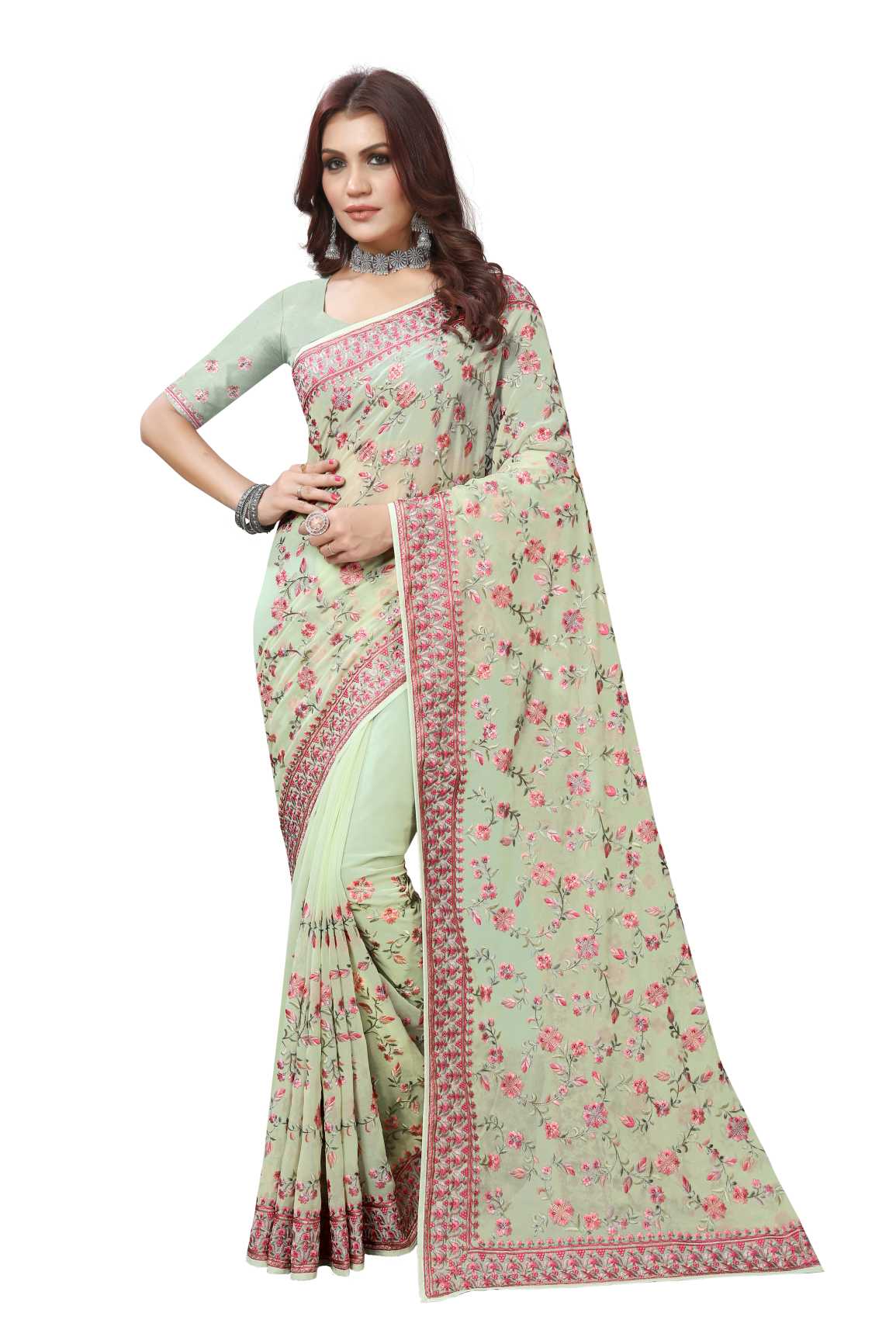 Georgette Silk saree