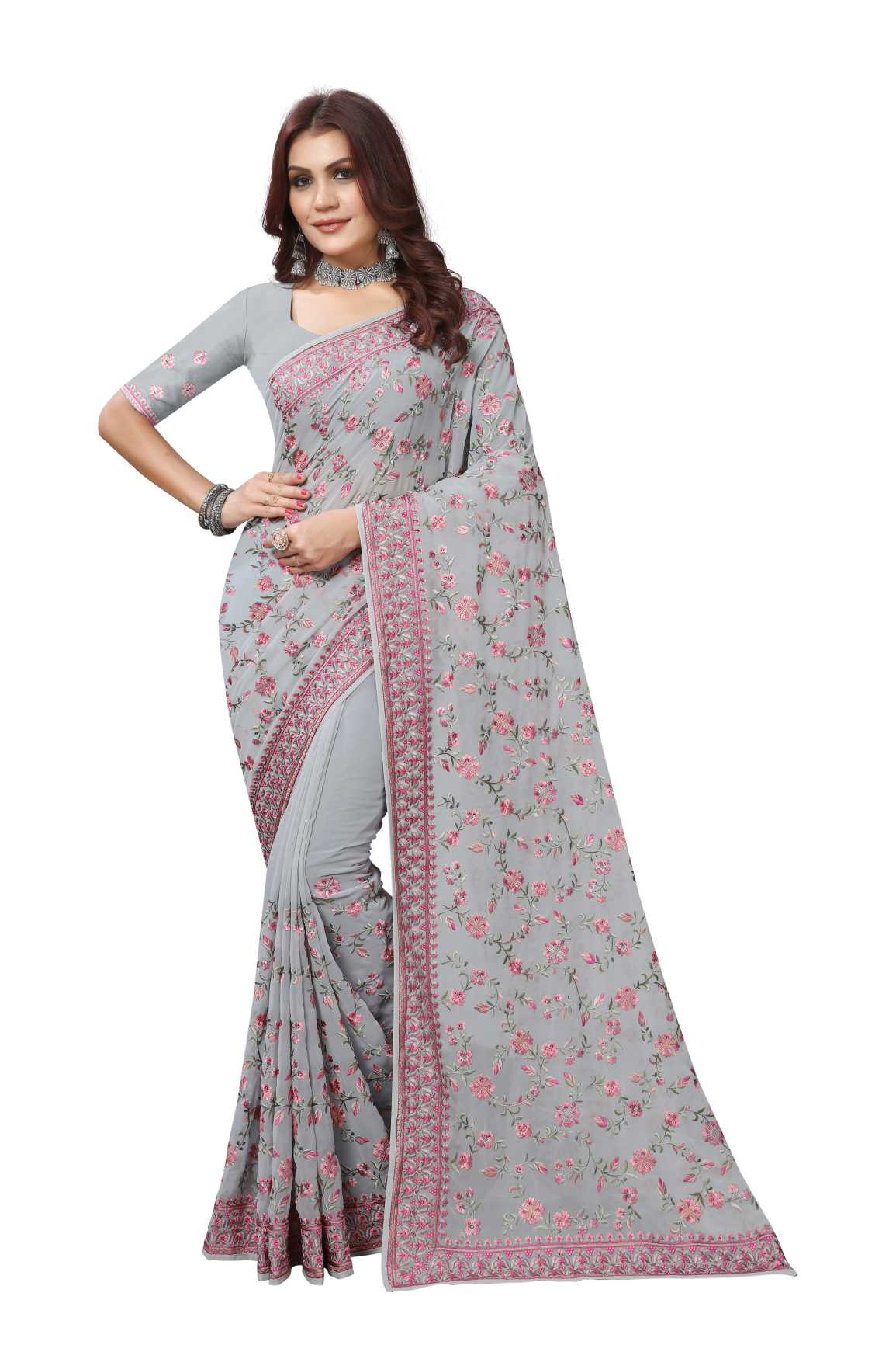 Georgette Silk saree