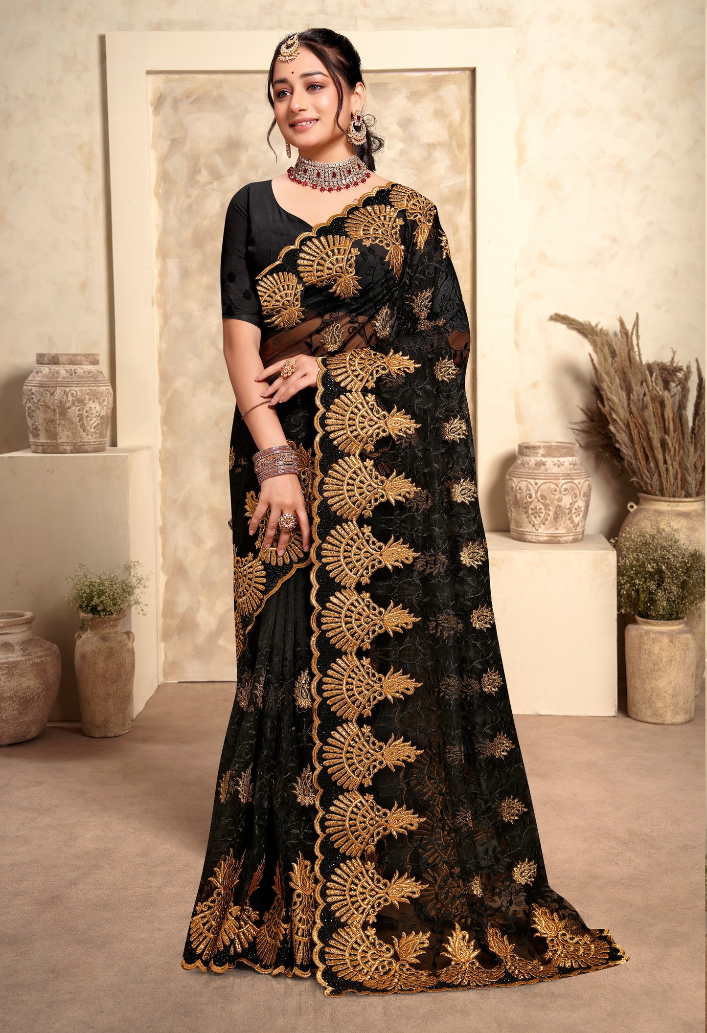 Catalog Designer Embroidery Work Saree