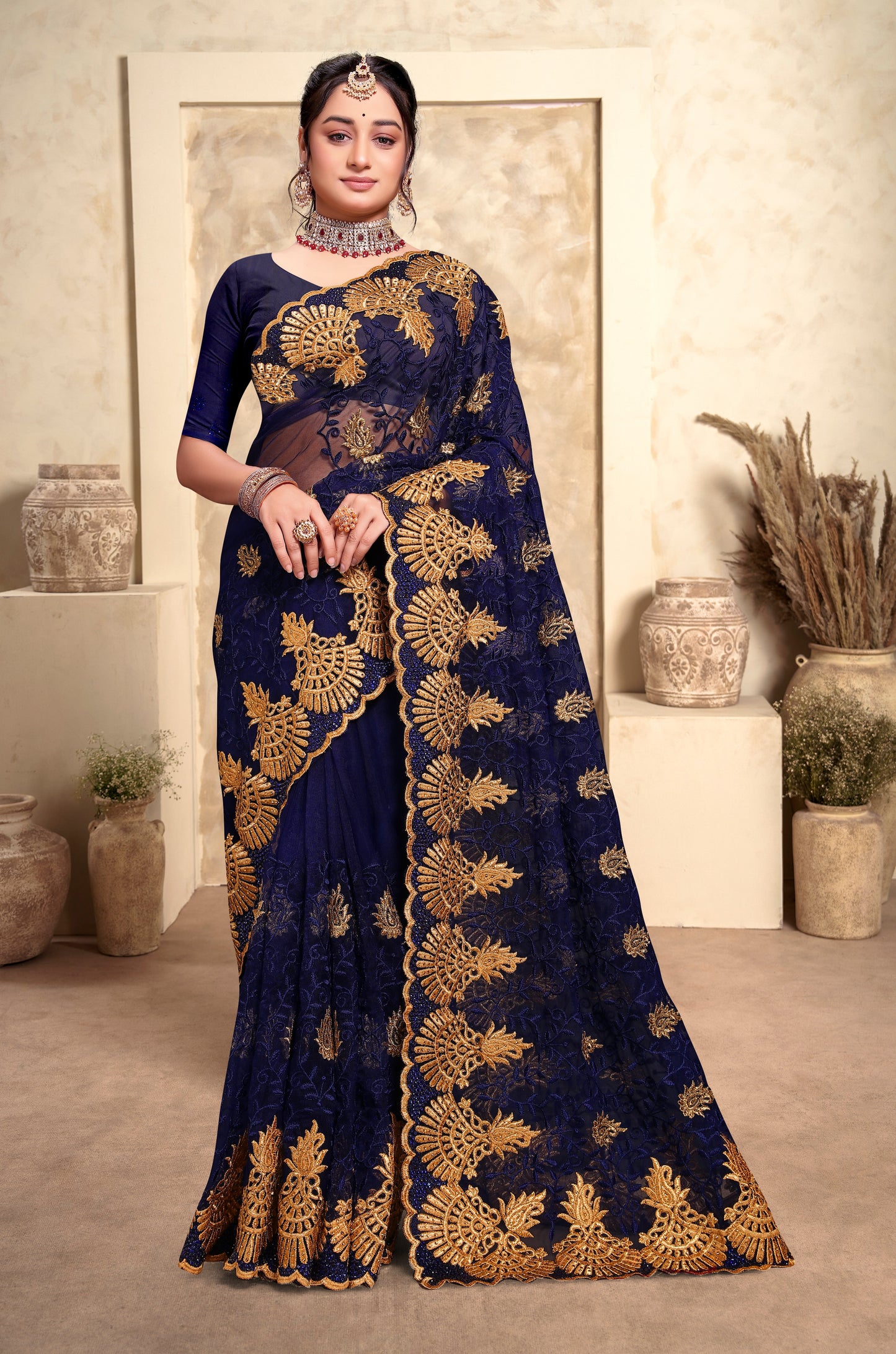 Catalog Designer Embroidery Work Saree