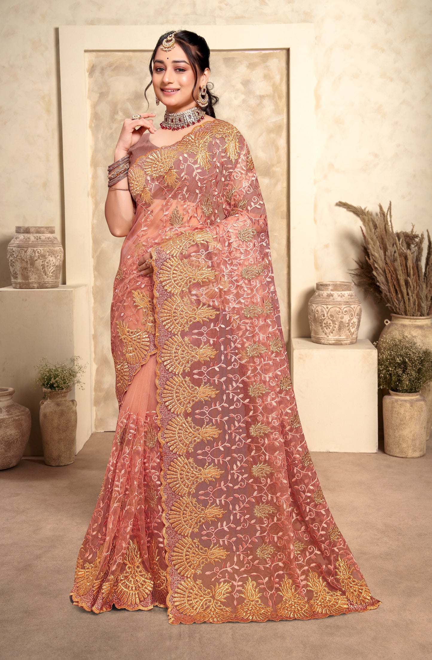 Catalog Designer Embroidery Work Saree