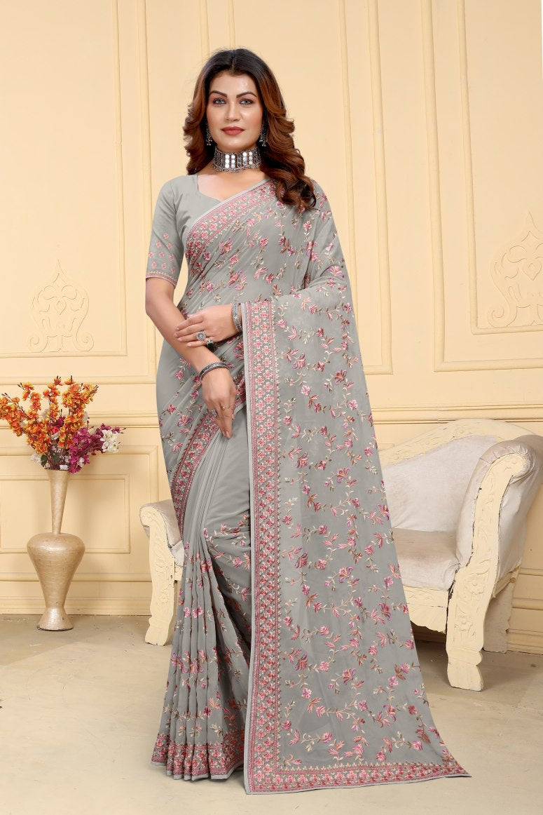 Catalog Designer Embroidery Work Saree