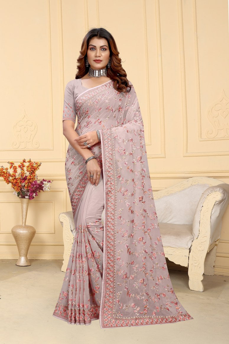 Catalog Designer Embroidery Work Saree