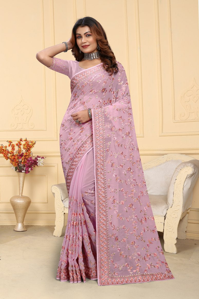 Catalog Designer Embroidery Work Saree