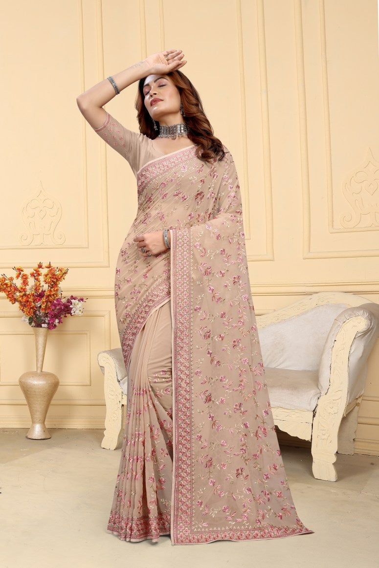 Catalog Designer Embroidery Work Saree