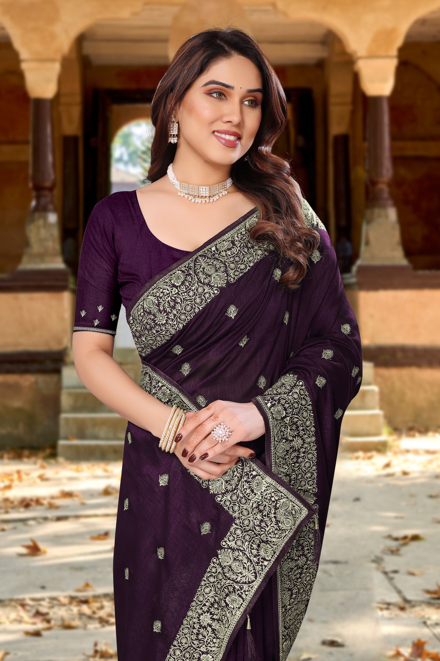 Catalog Designer Embroidery Work Saree