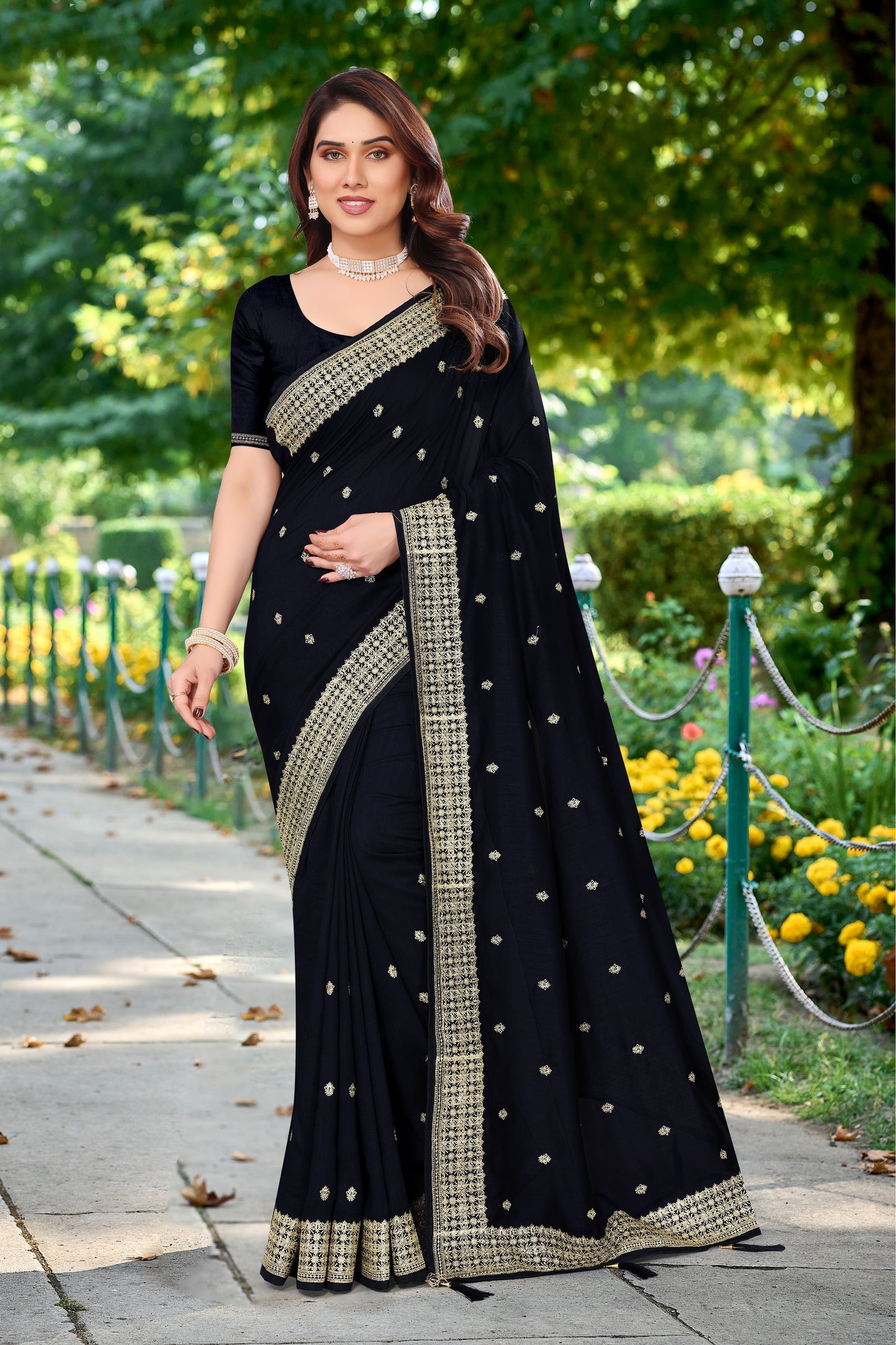 Catalog Designer Embroidery Work Saree