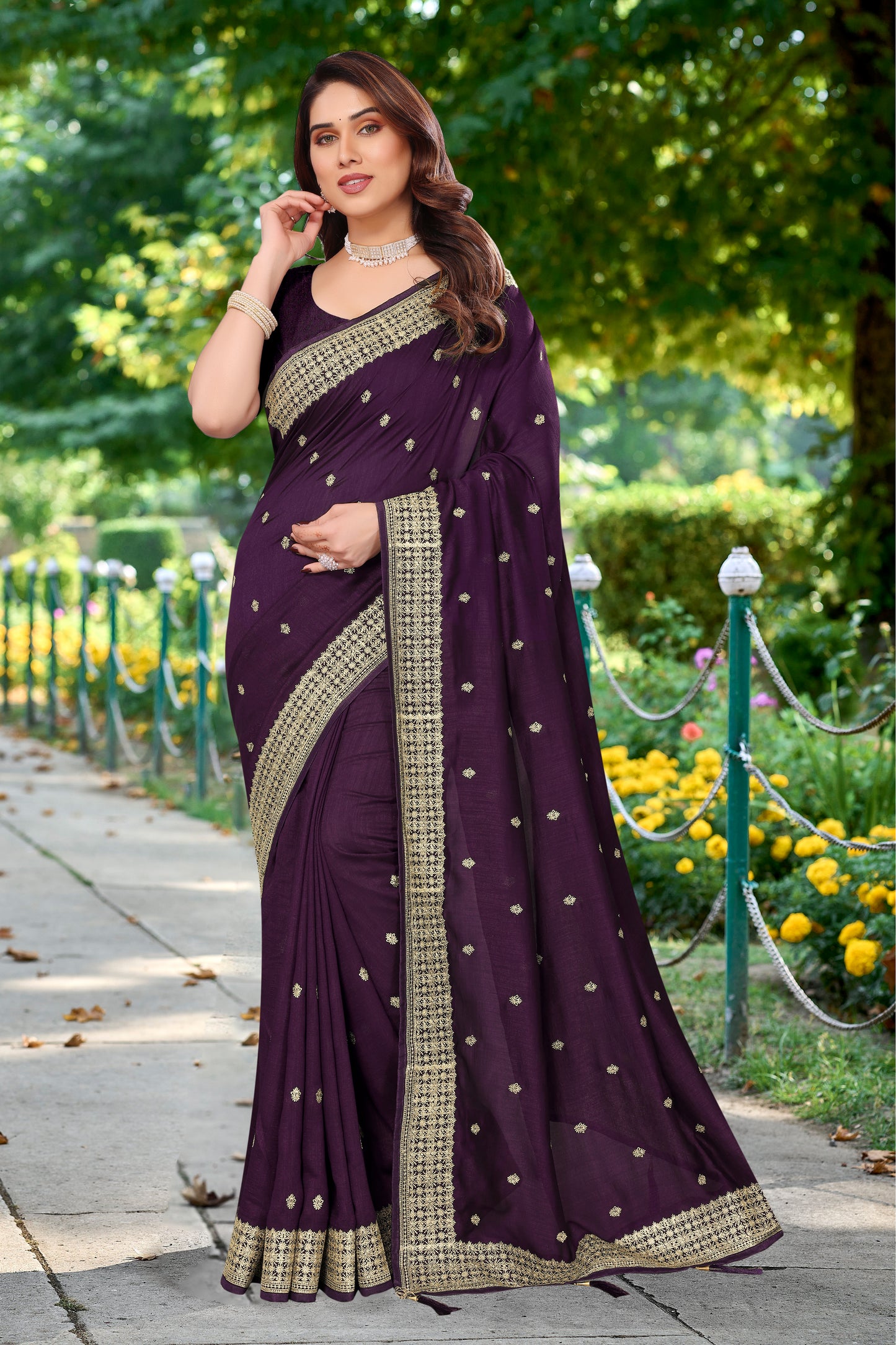 Catalog Designer Embroidery Work Saree