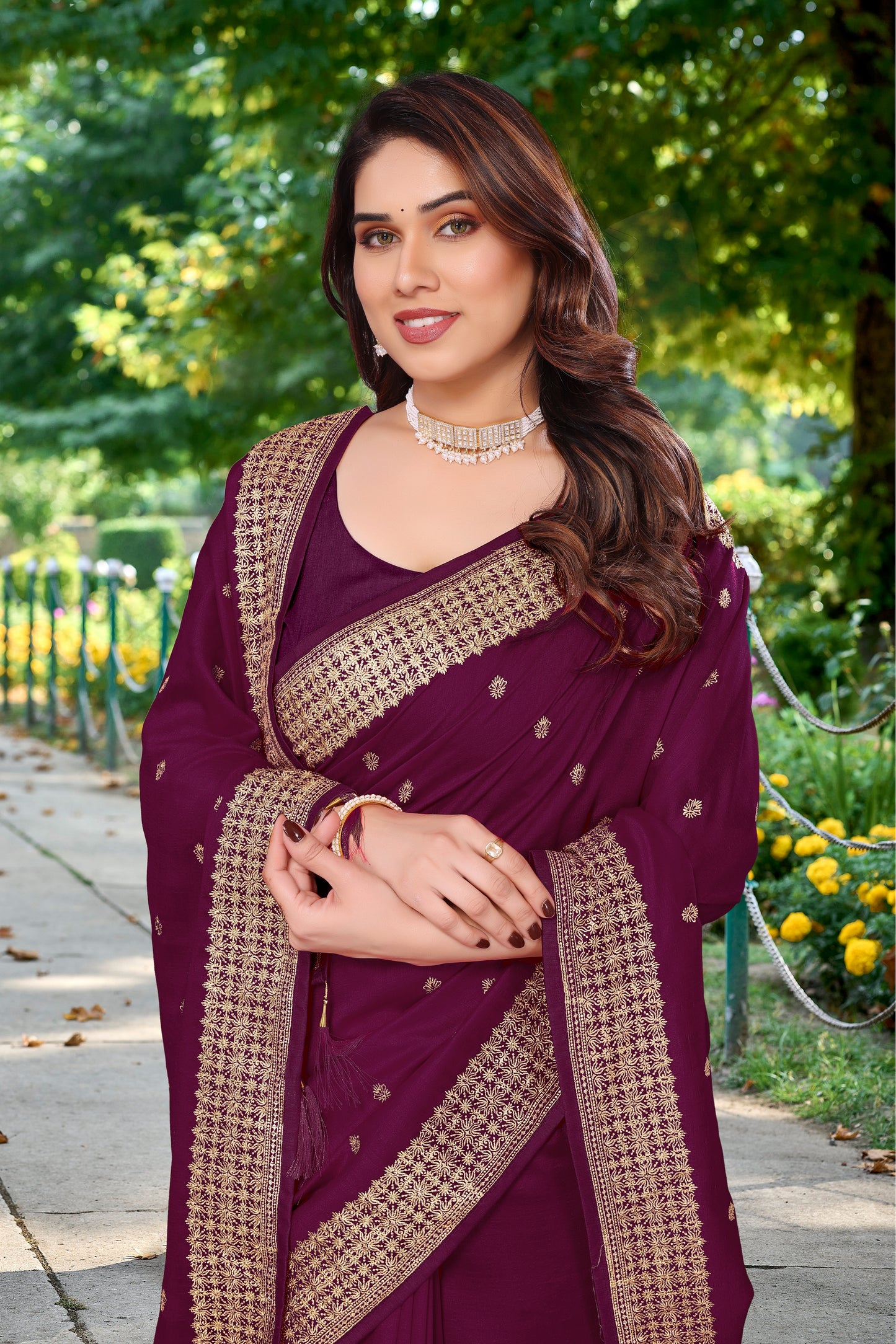 Catalog Designer Embroidery Work Saree