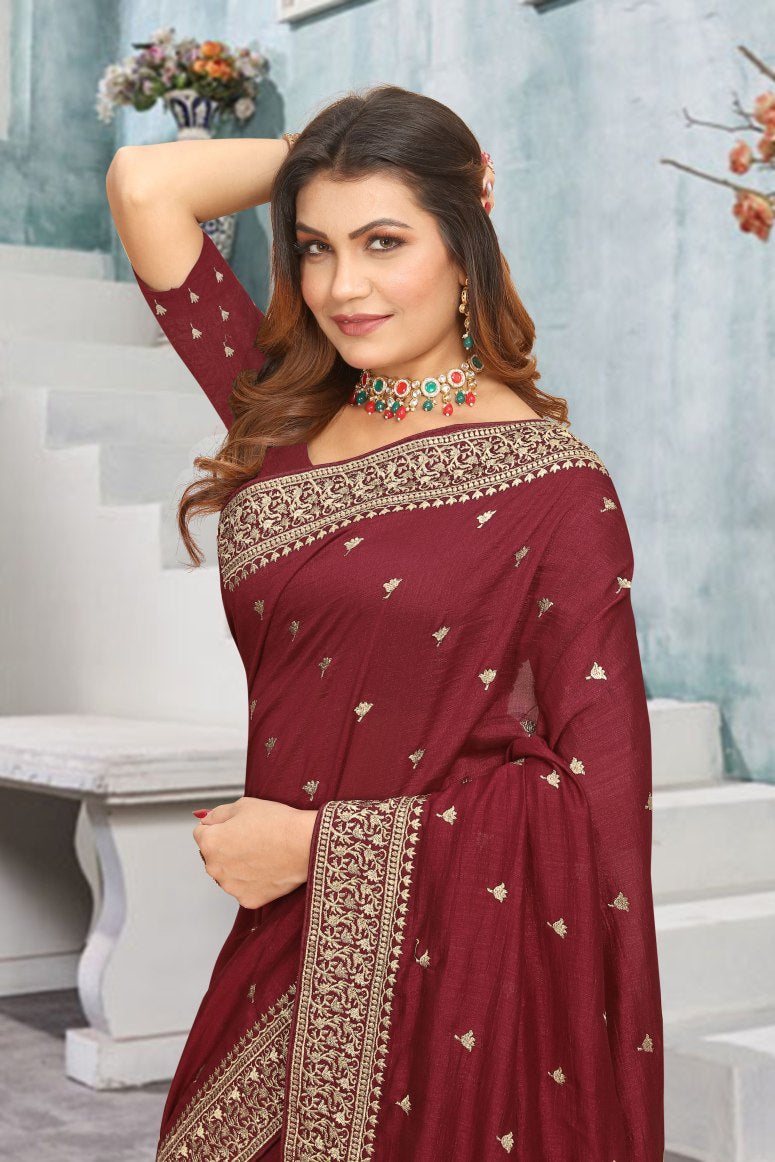 Catalog Designer Embroidery Work Saree