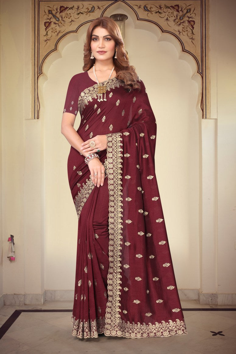 Catalog Designer Embroidery Work Saree