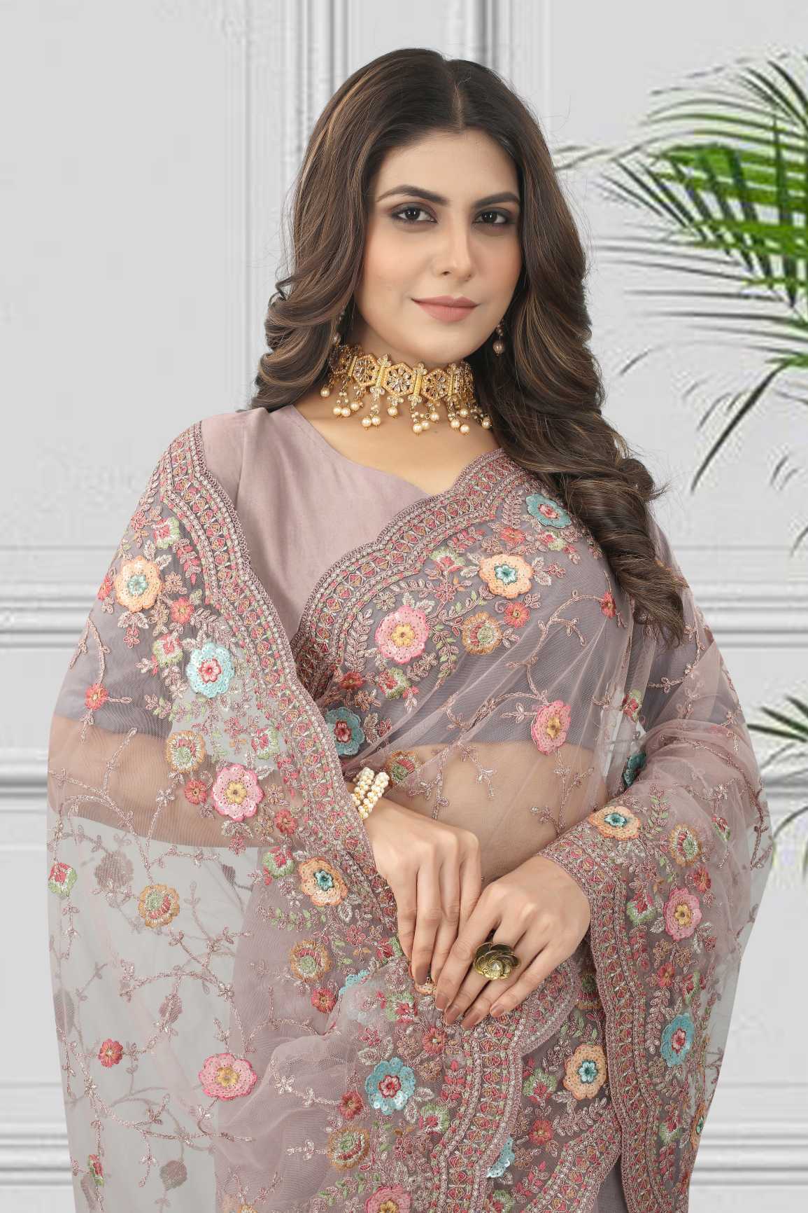 Embroidery Work Saree