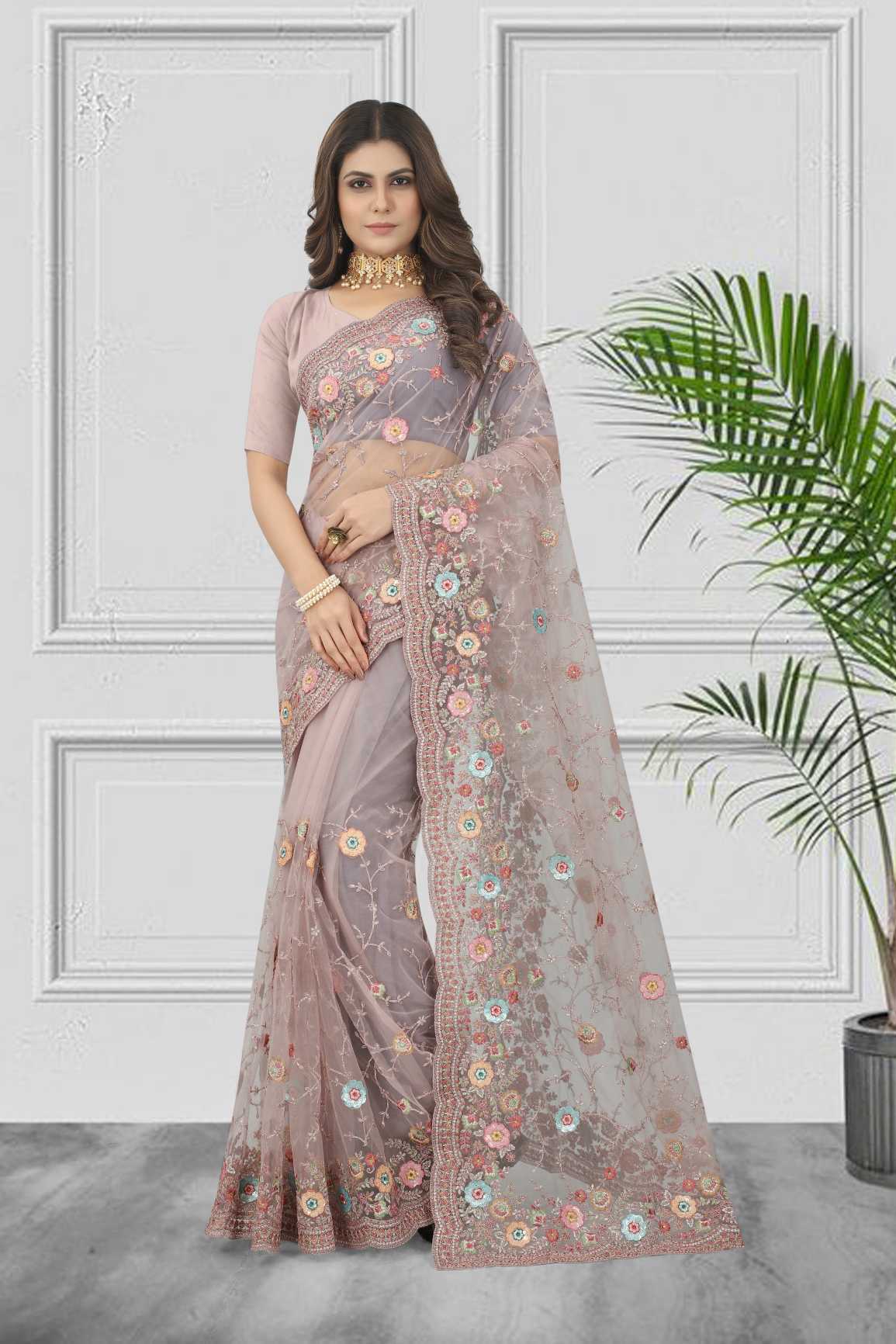 Embroidery Work Saree