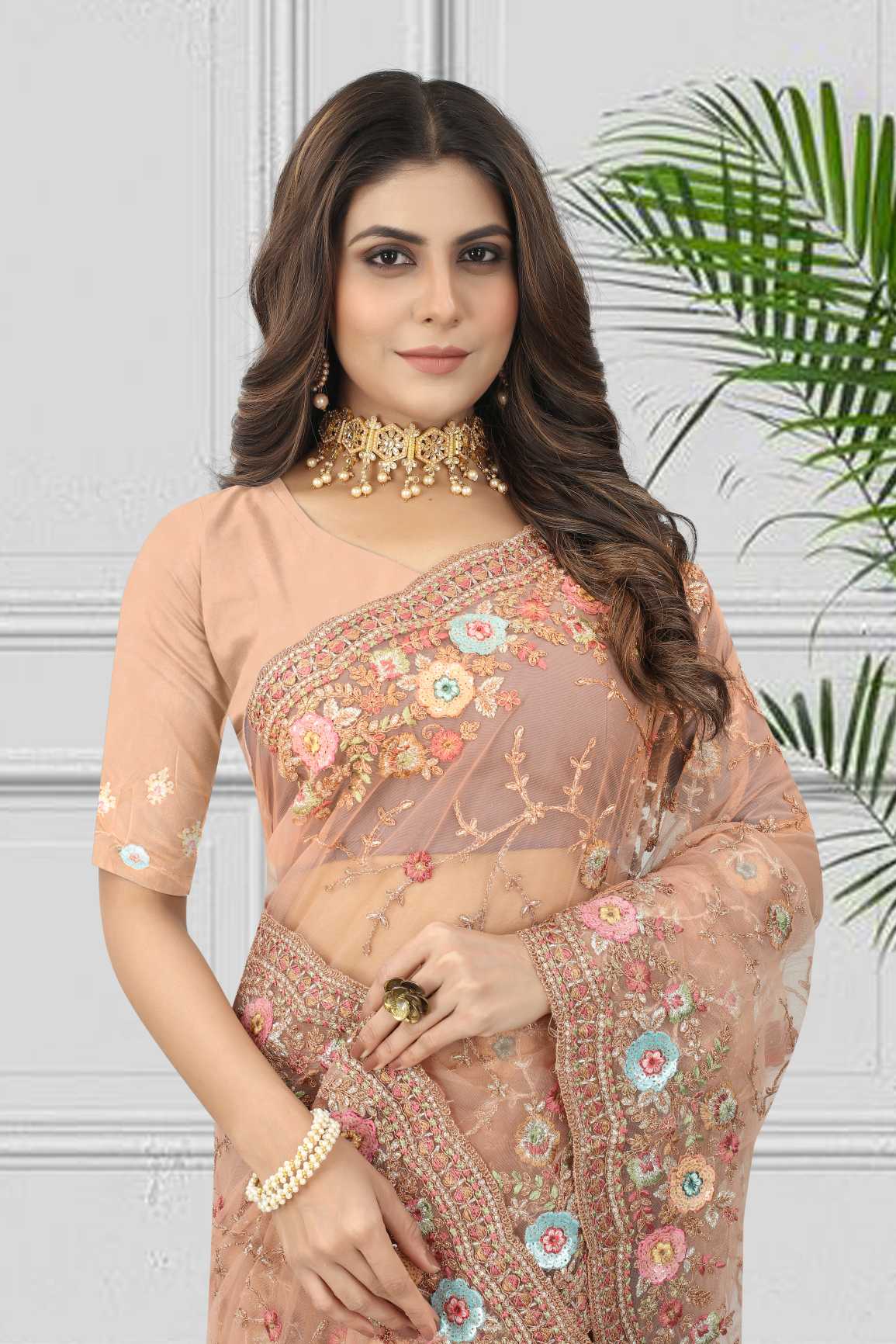 Embroidery Work Saree