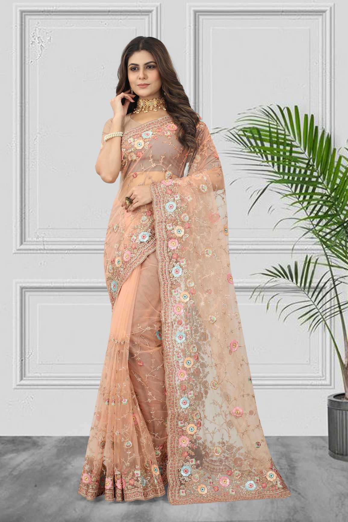 Embroidery Work Saree