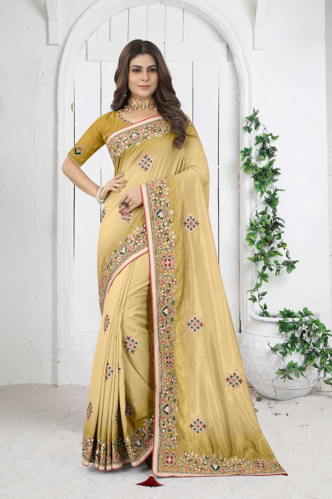 Embroidery Work Saree