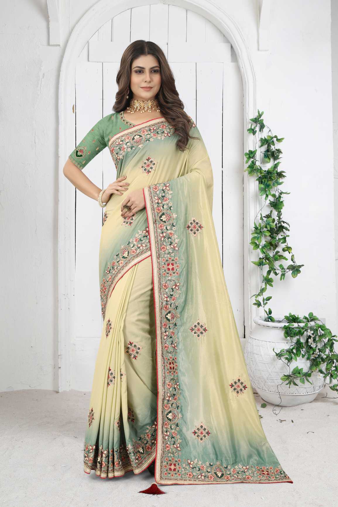 Embroidery Work Saree