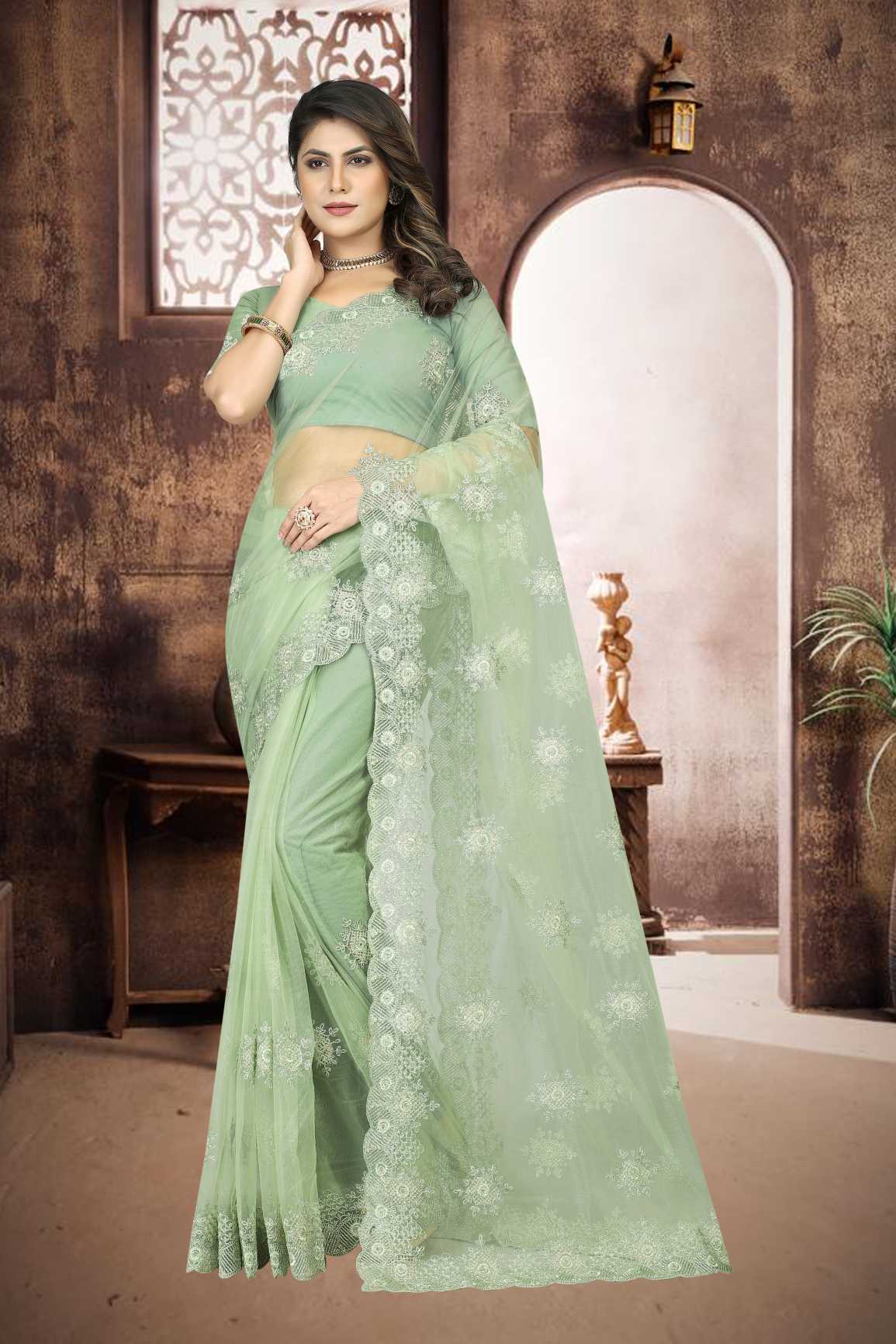 Embroidery Work Saree