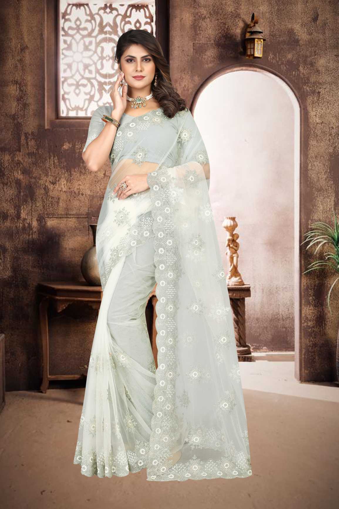 Embroidery Work Saree