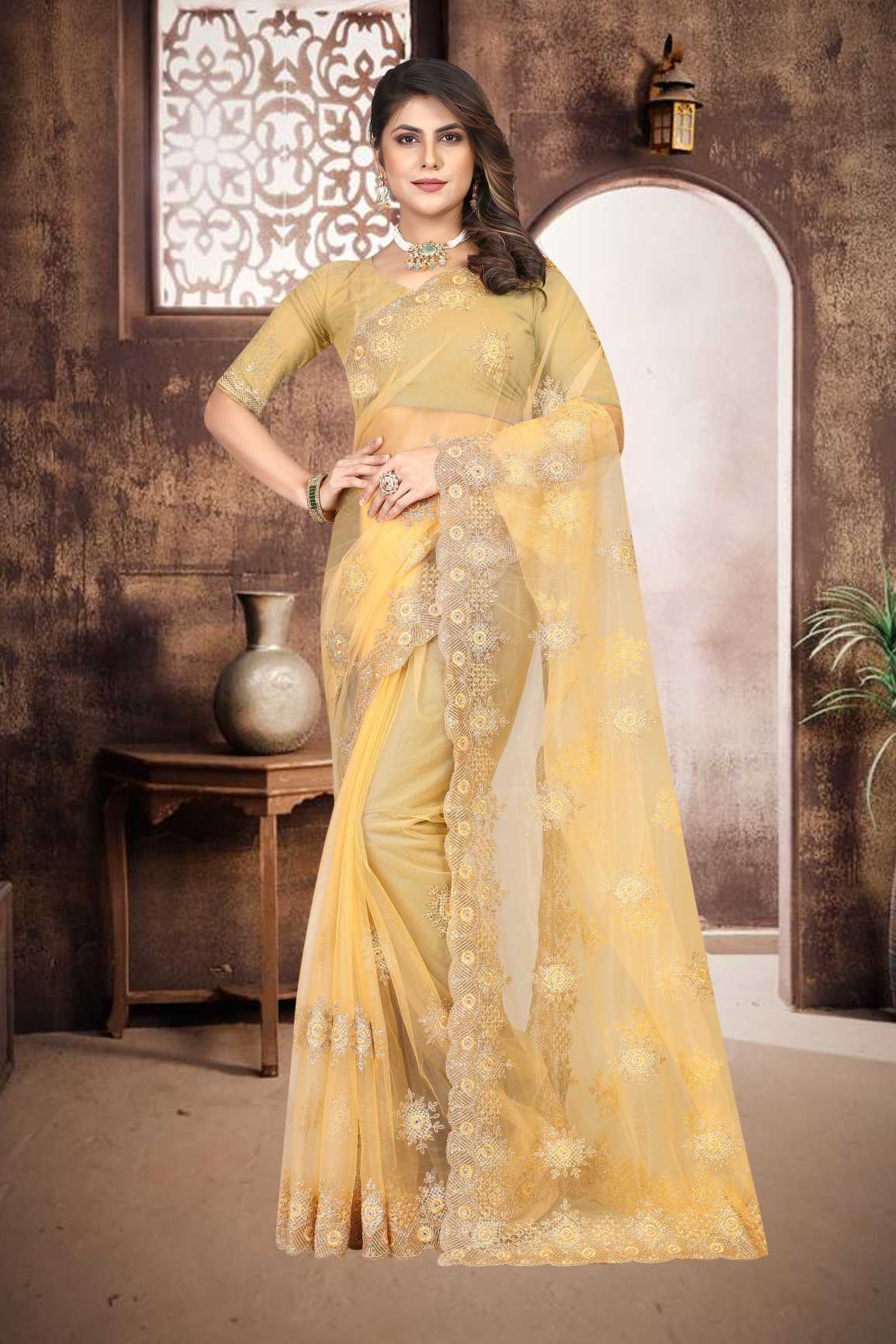 Embroidery Work Saree