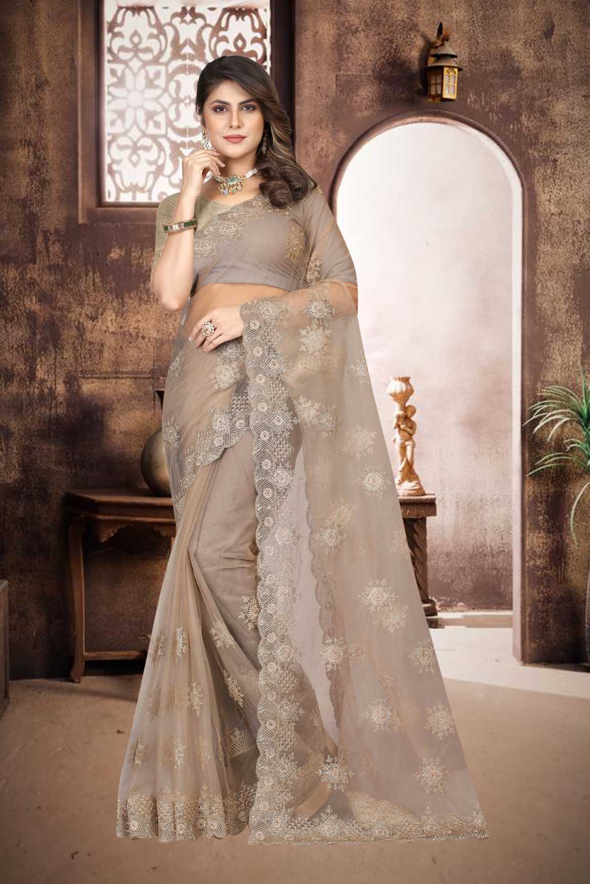 Embroidery Work Saree