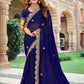 Georgette Silk Saree With Embroidery Work