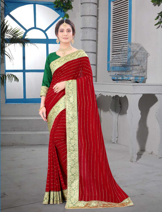 Embroidery Work Saree