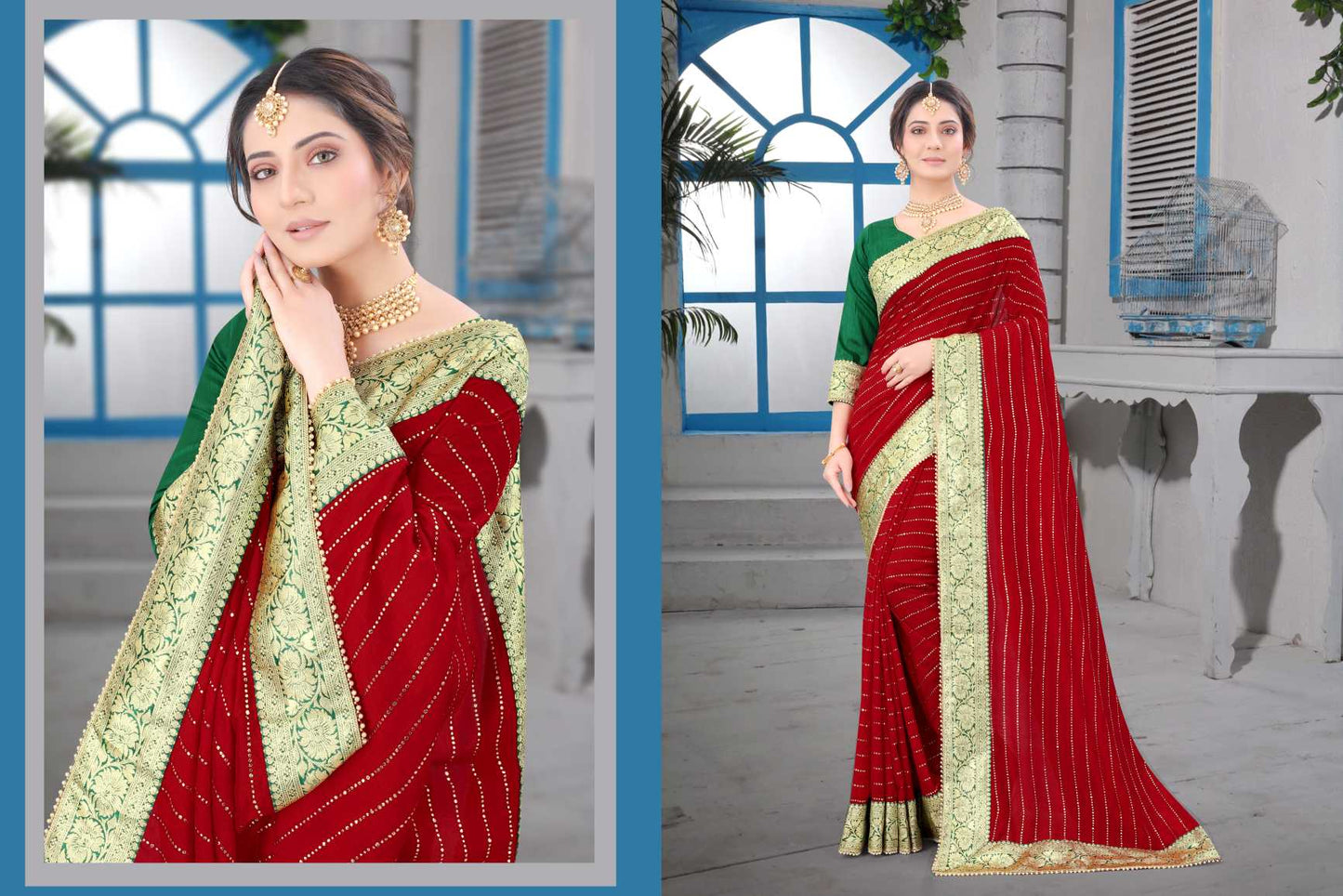 Embroidery Work Saree