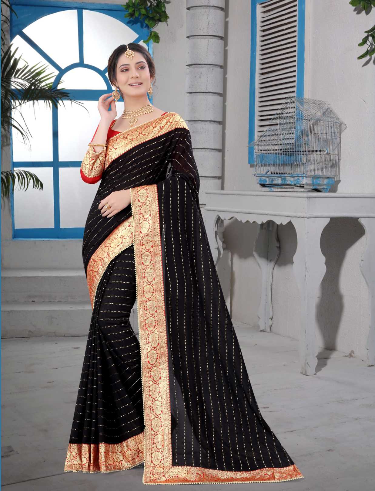 Embroidery Work Saree