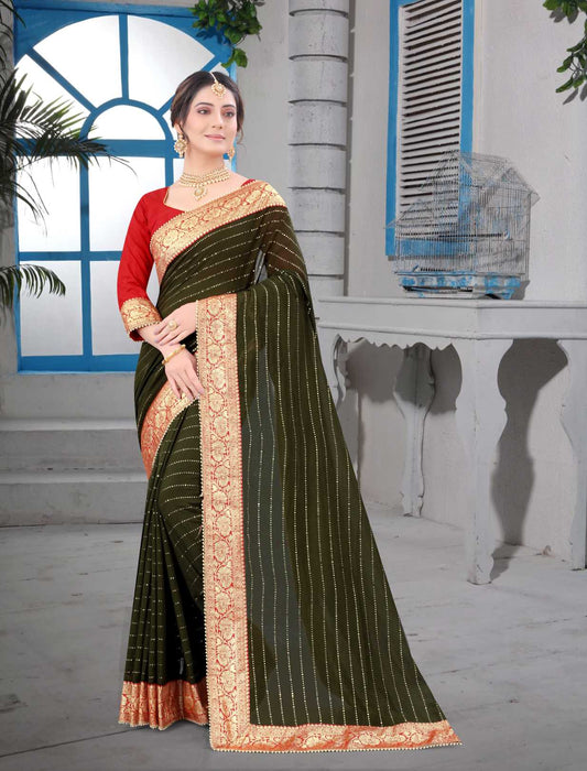 Embroidery Work Saree