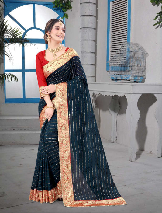 Embroidery Work Saree