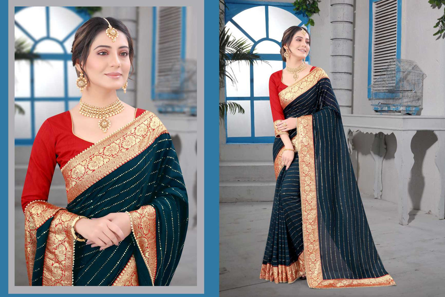 Embroidery Work Saree