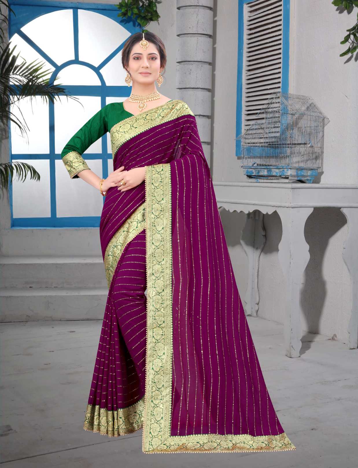 Embroidery Work Saree