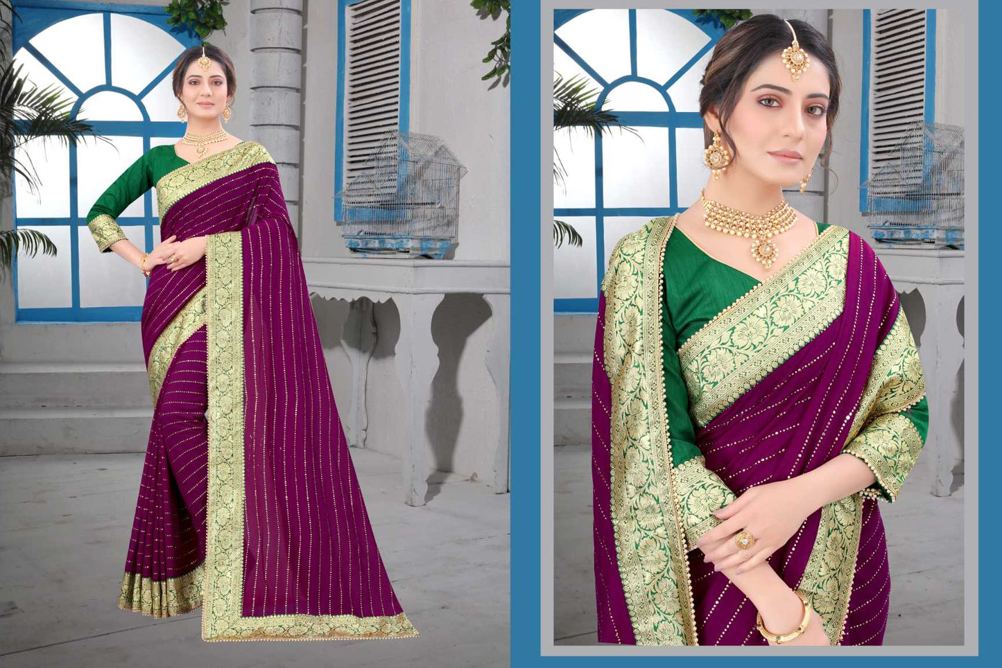 Embroidery Work Saree