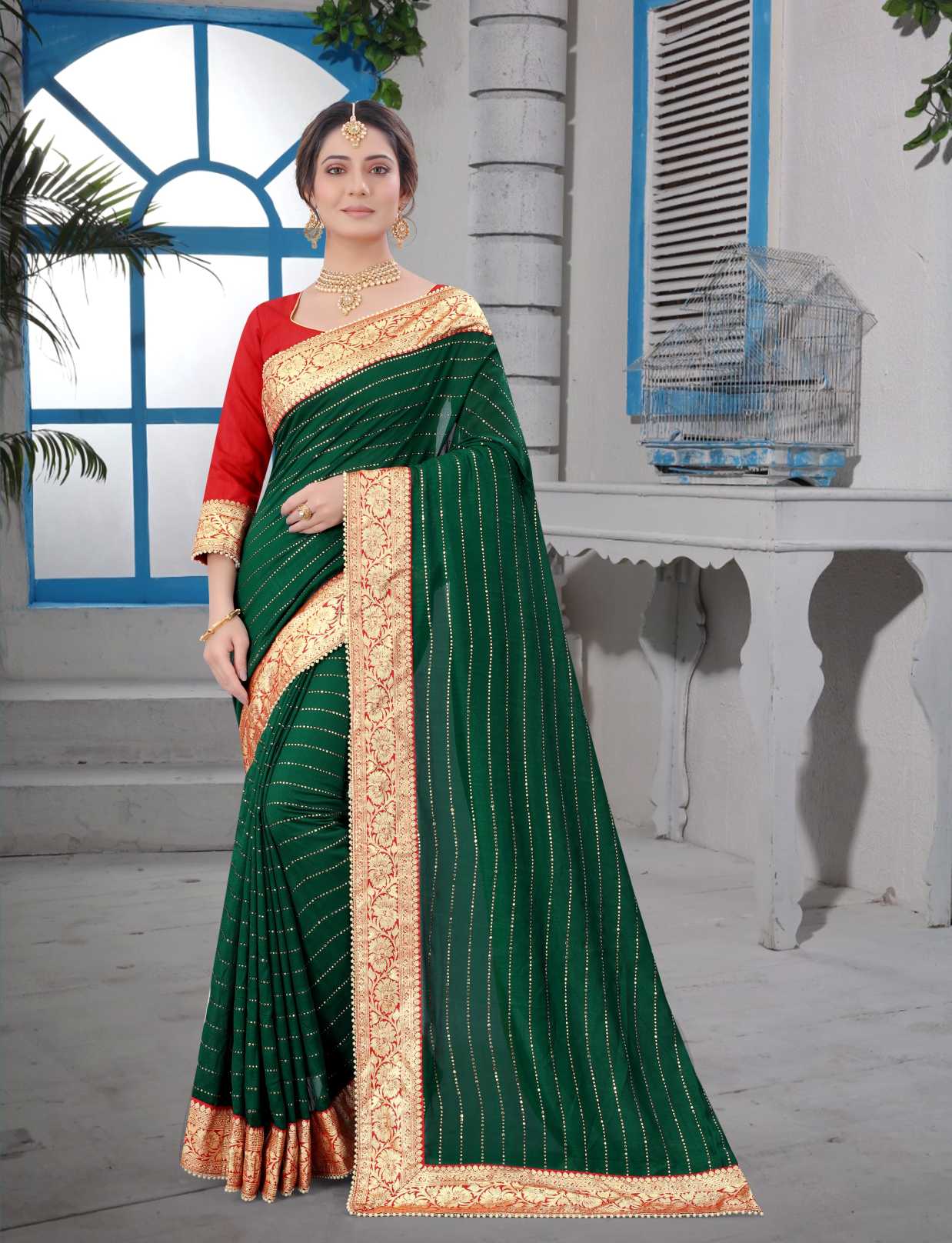 Embroidery Work Saree