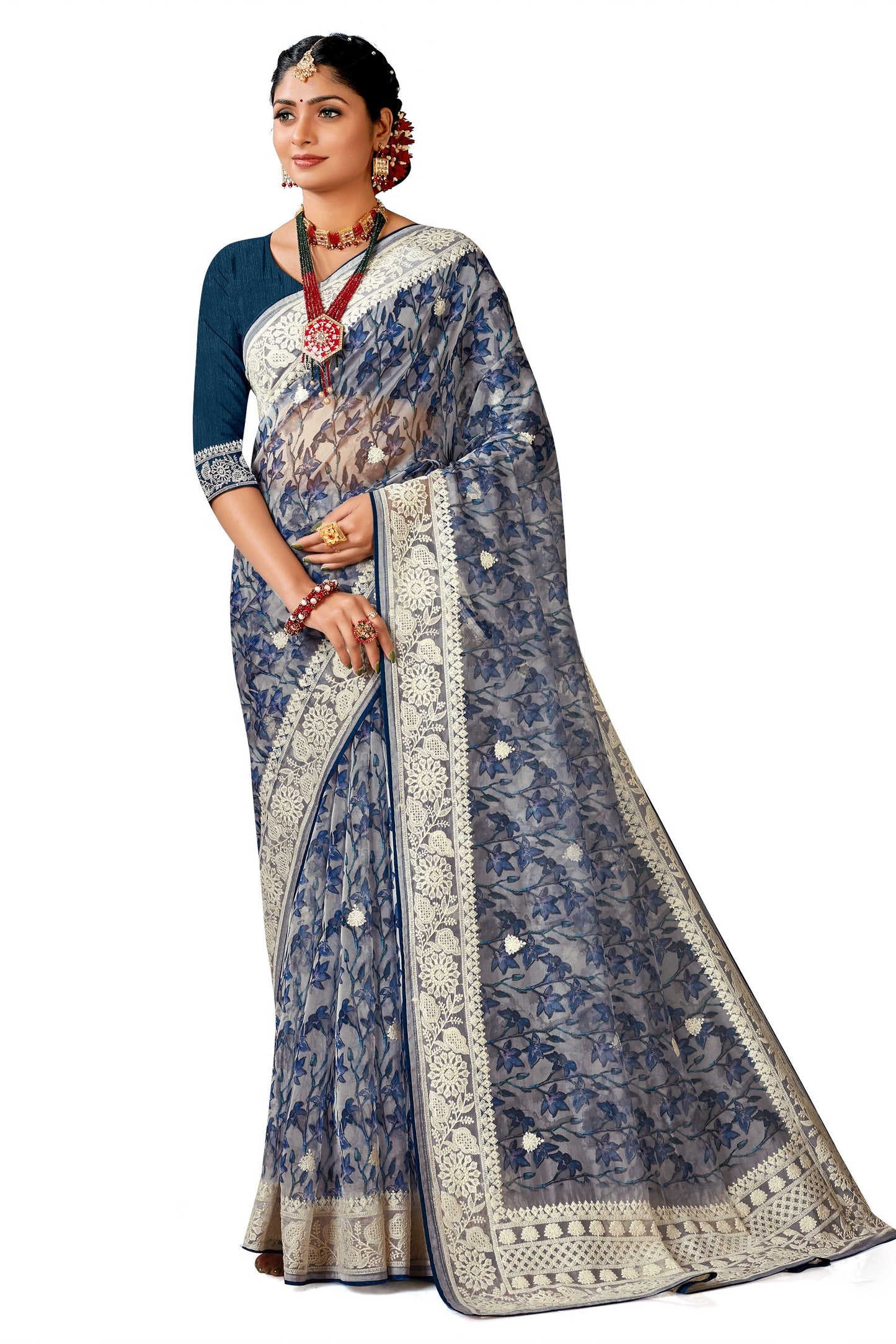 Embroidery Work Saree