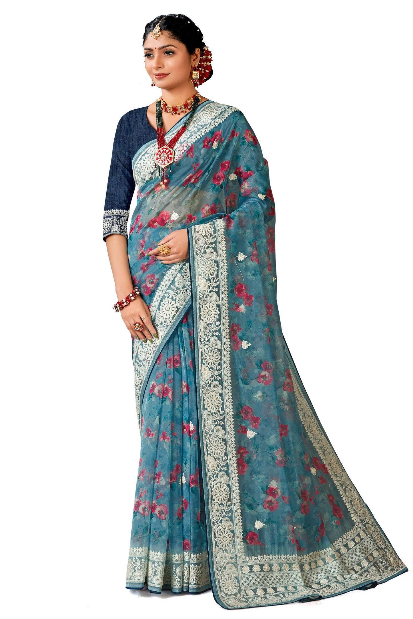 Embroidery Work Saree