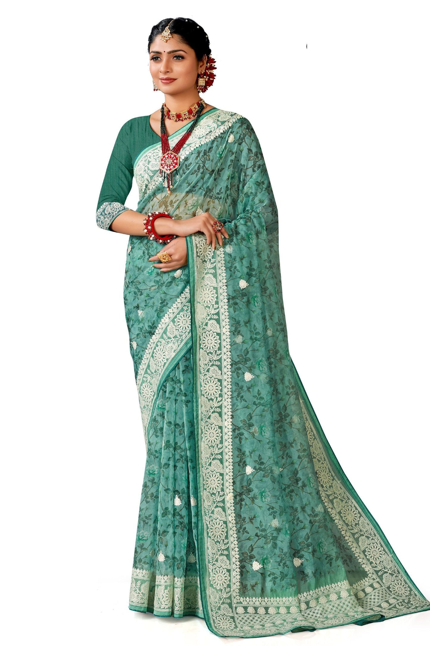 Embroidery Work Saree