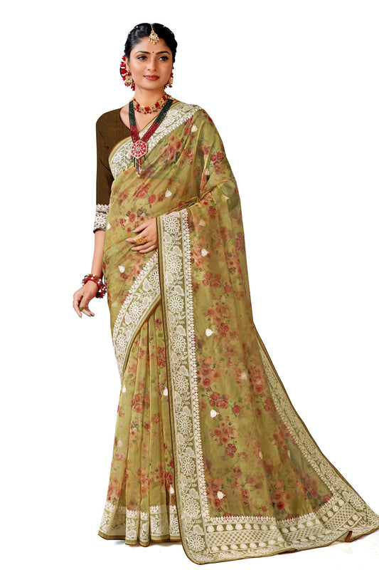 Embroidery Work Saree