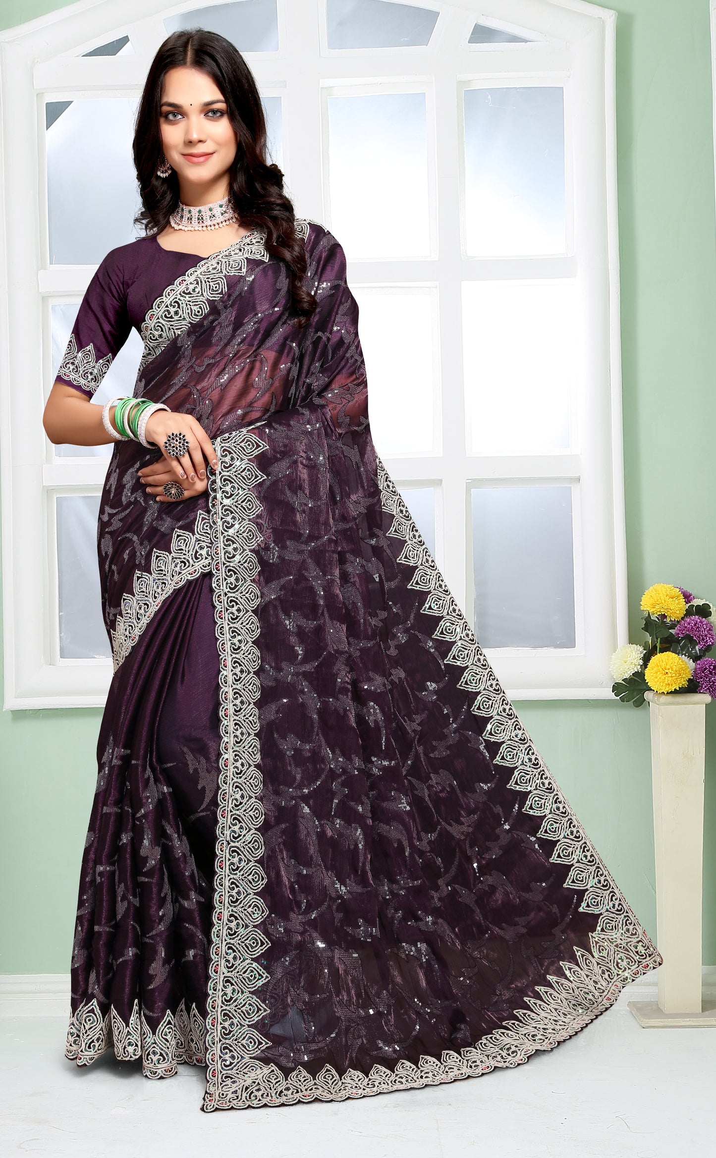 Catalog Designer Embroidery Work Saree