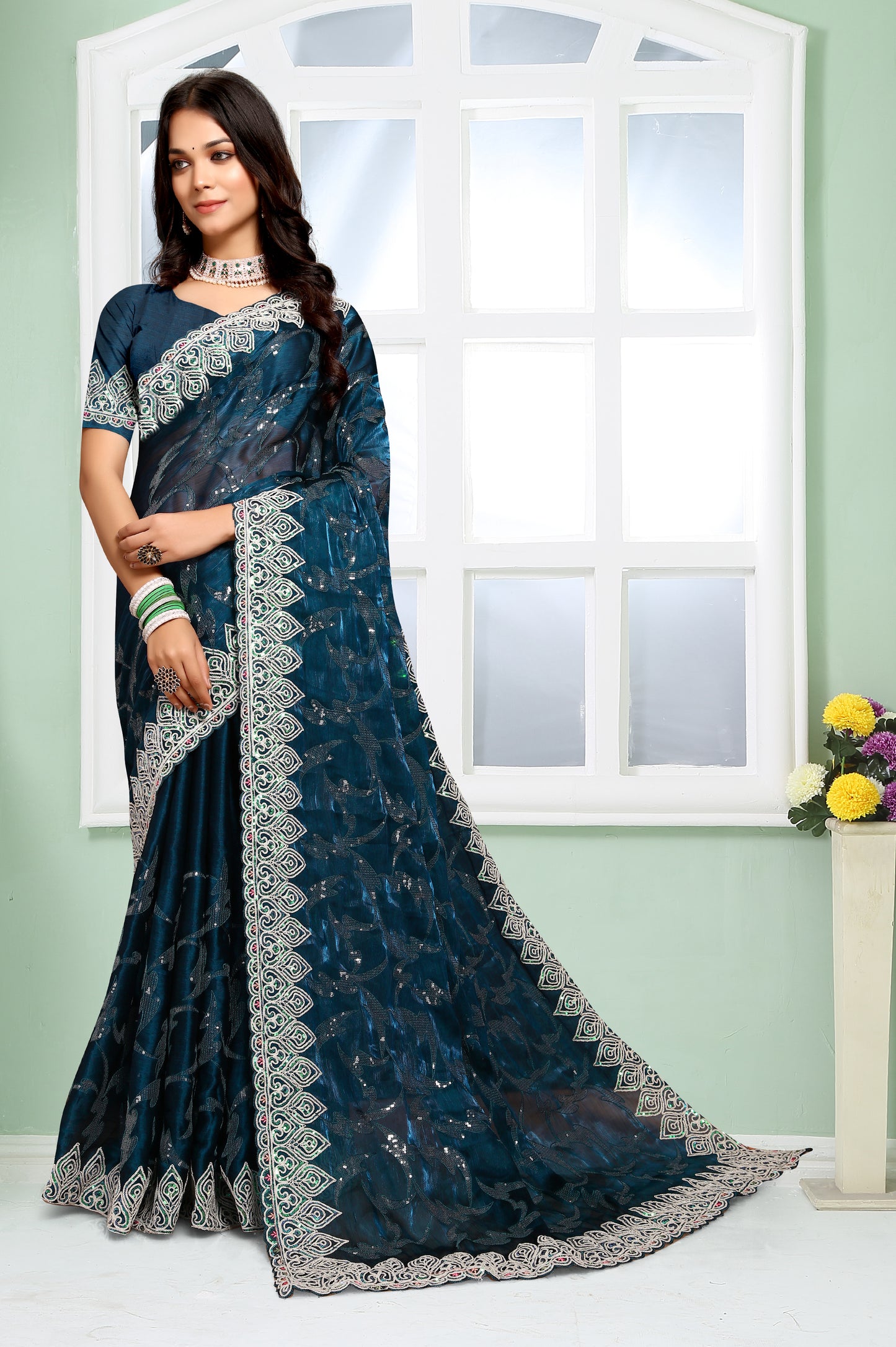 Catalog Designer Embroidery Work Saree