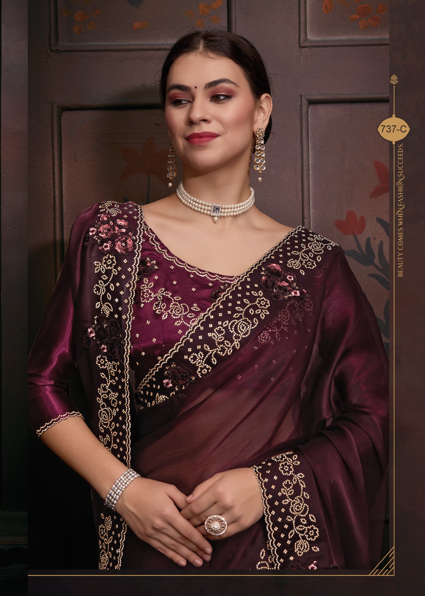 Catalog Designer Embroidery Work Saree