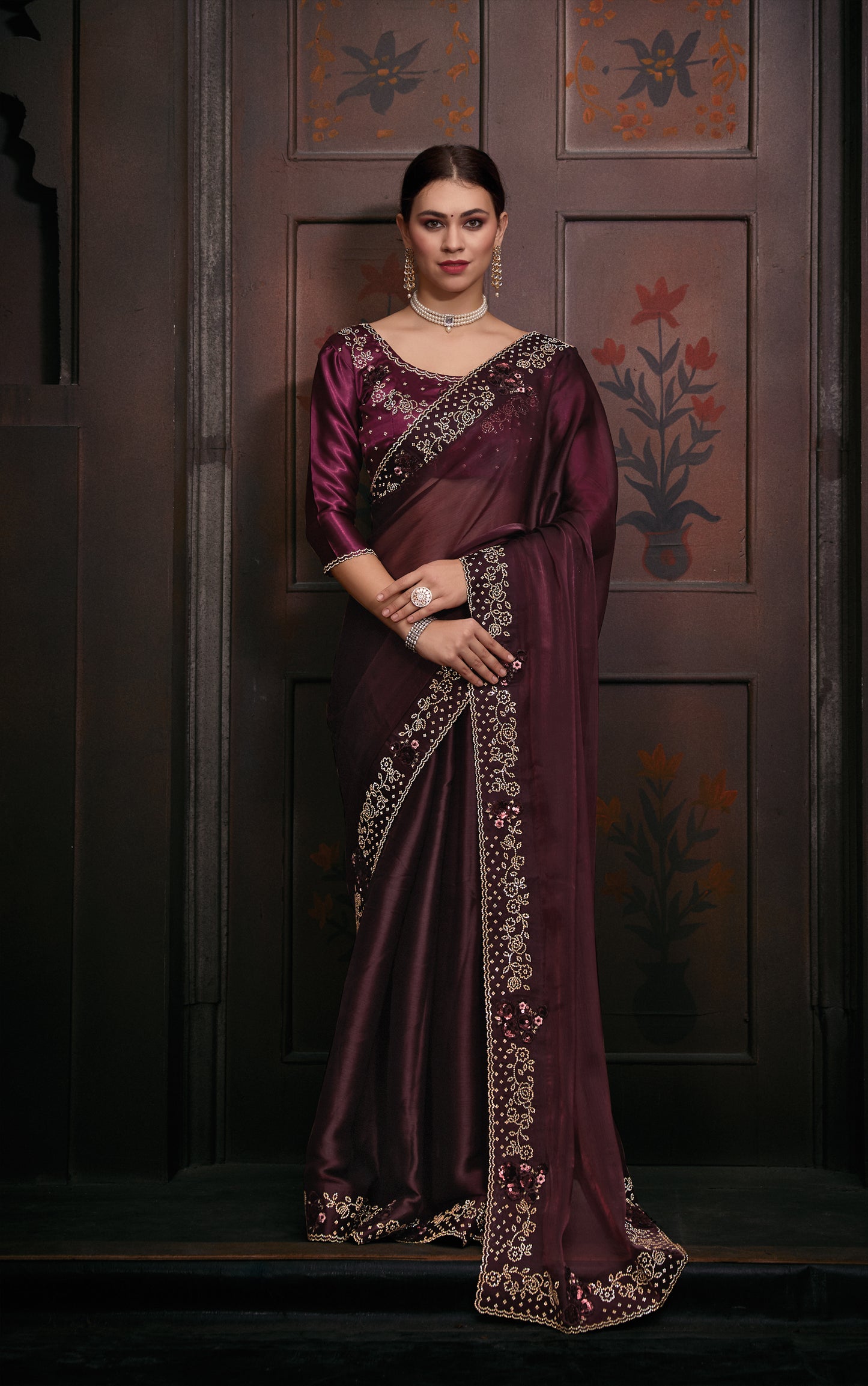 Catalog Designer Embroidery Work Saree