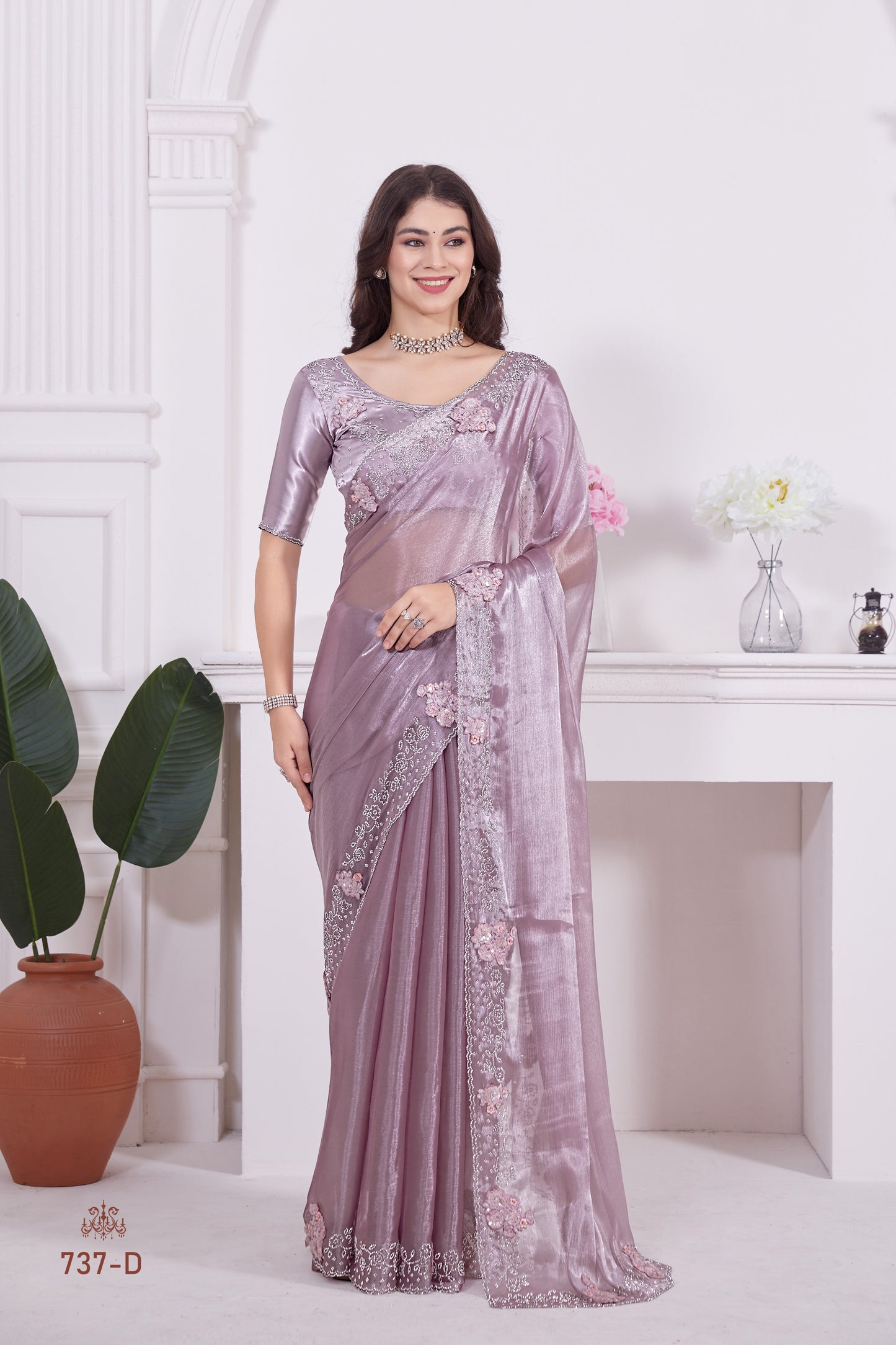 Catalog Designer Embroidery Work Saree