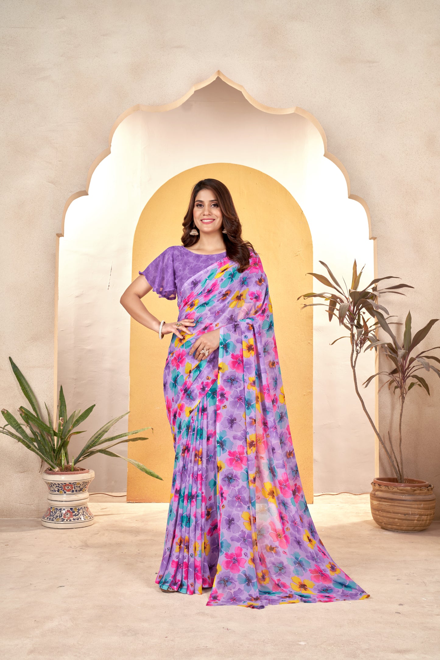 Georgette Silk Saree