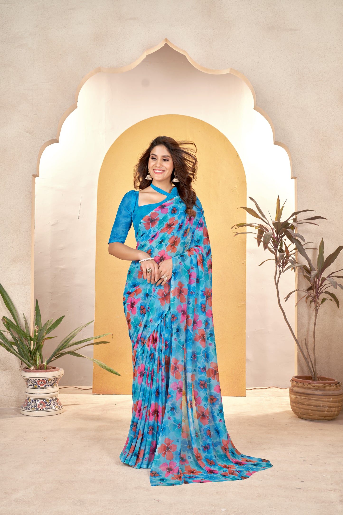 Georgette Silk Saree