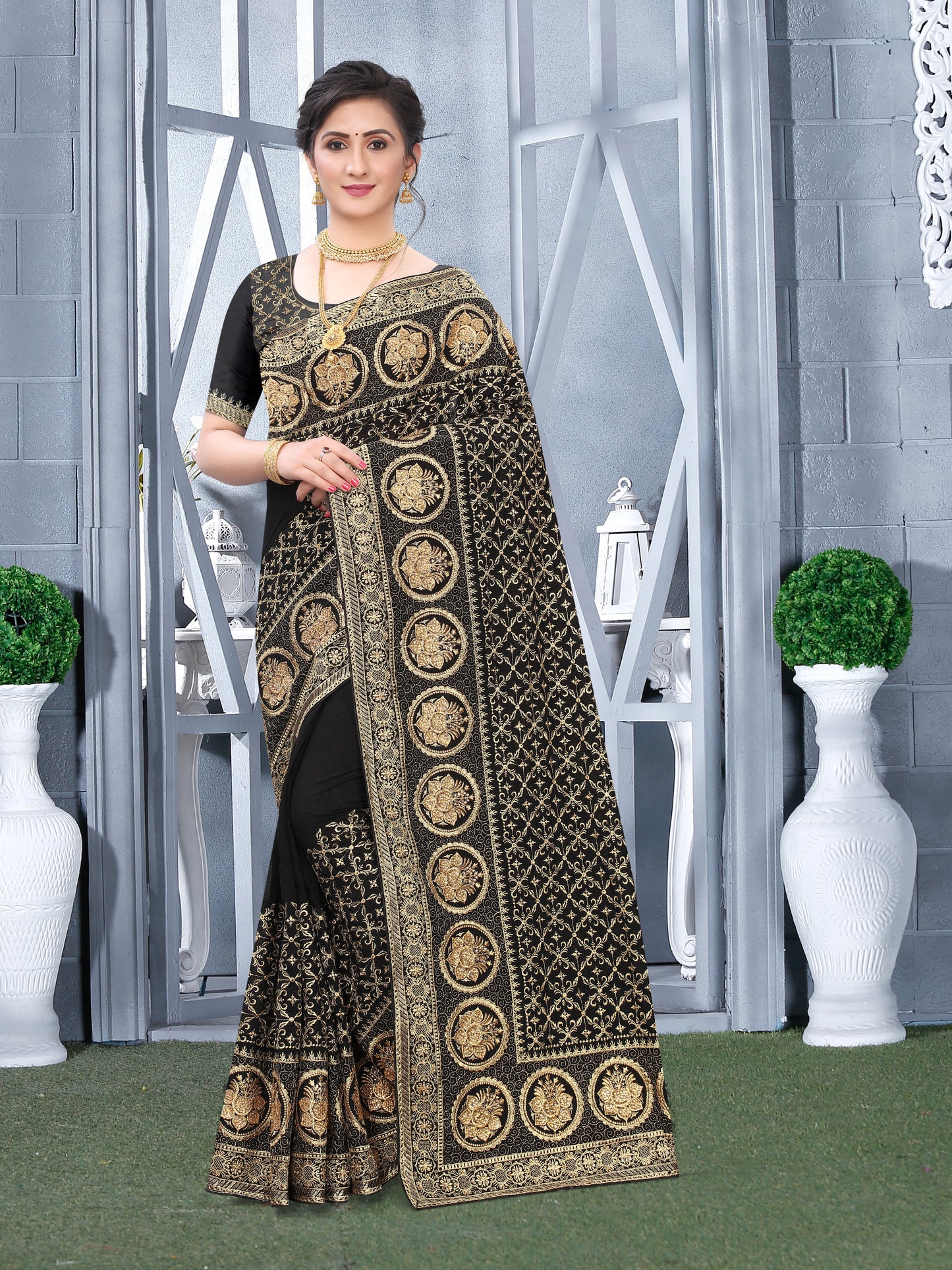 Catalog Designer Embroidery Work Saree