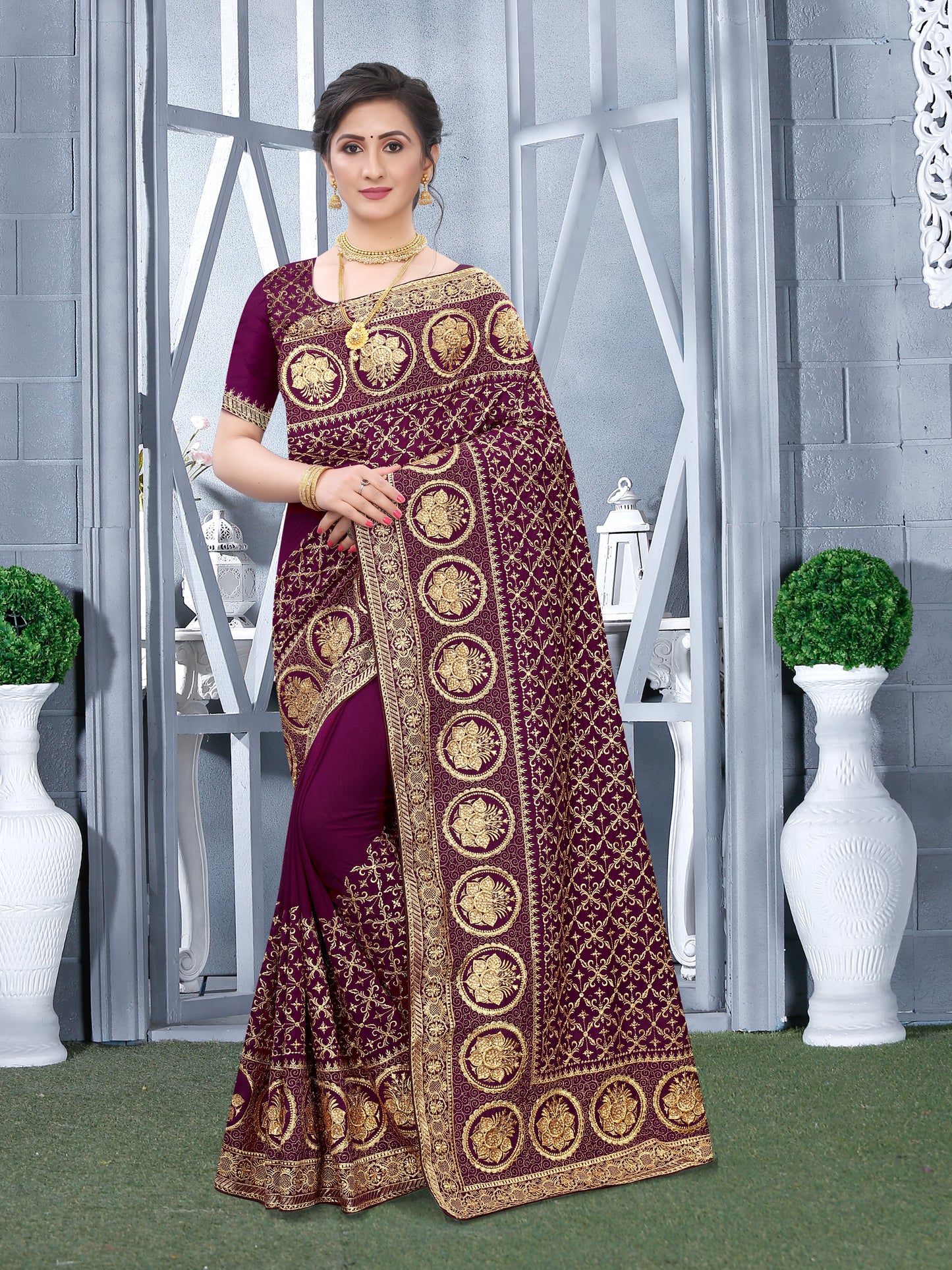 Catalog Designer Embroidery Work Saree